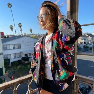 Silk venetian style silk bomber